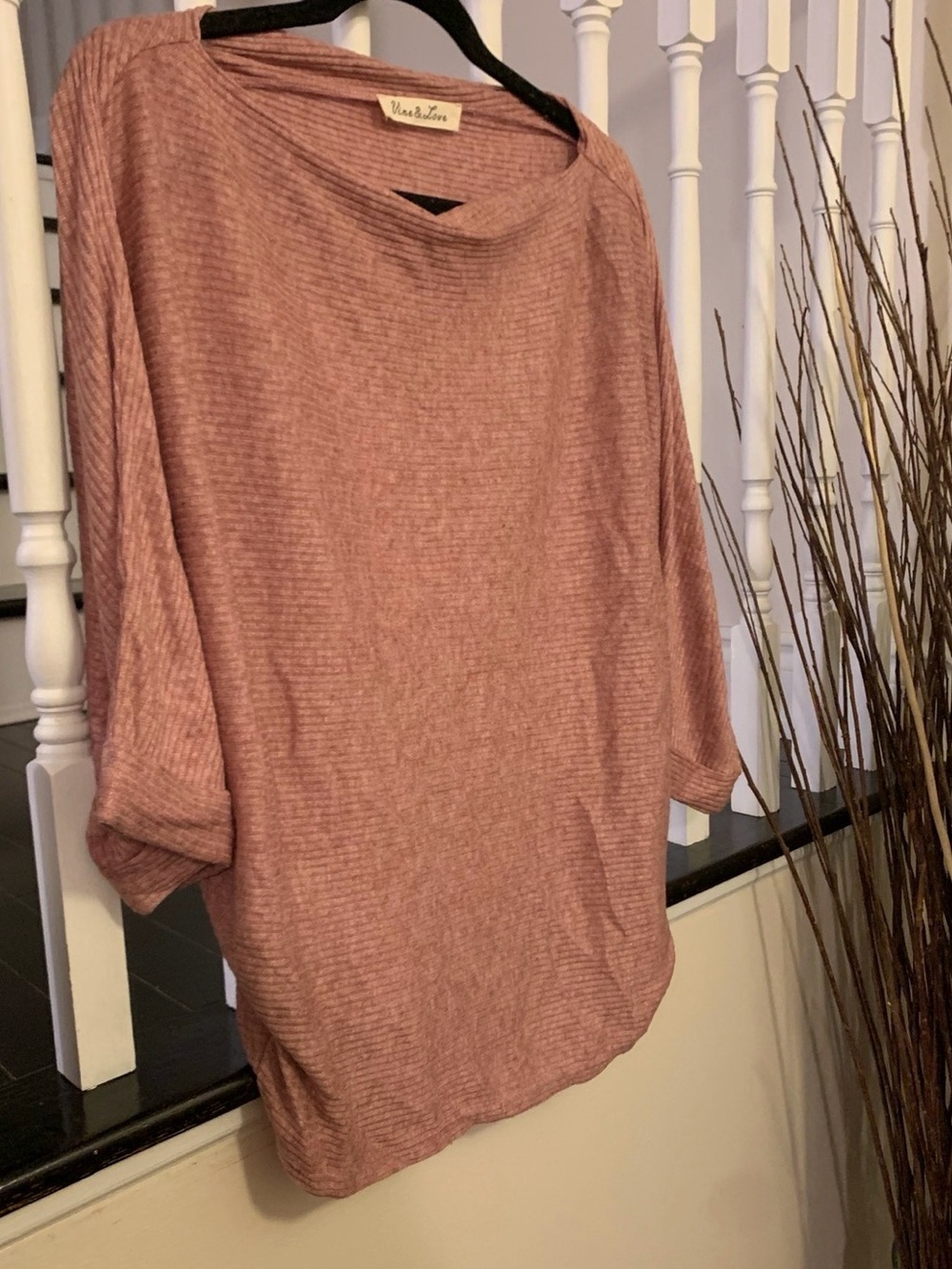 Vine & Love Dusty Rose Ribbed Top